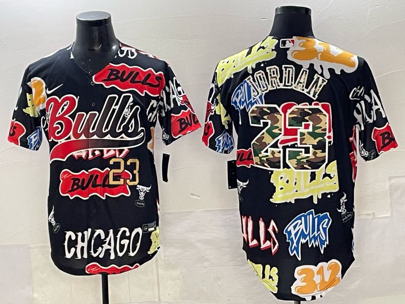 Men Chicago Bulls Nike 23 Jordan black NBA 2025 Jersey style 013